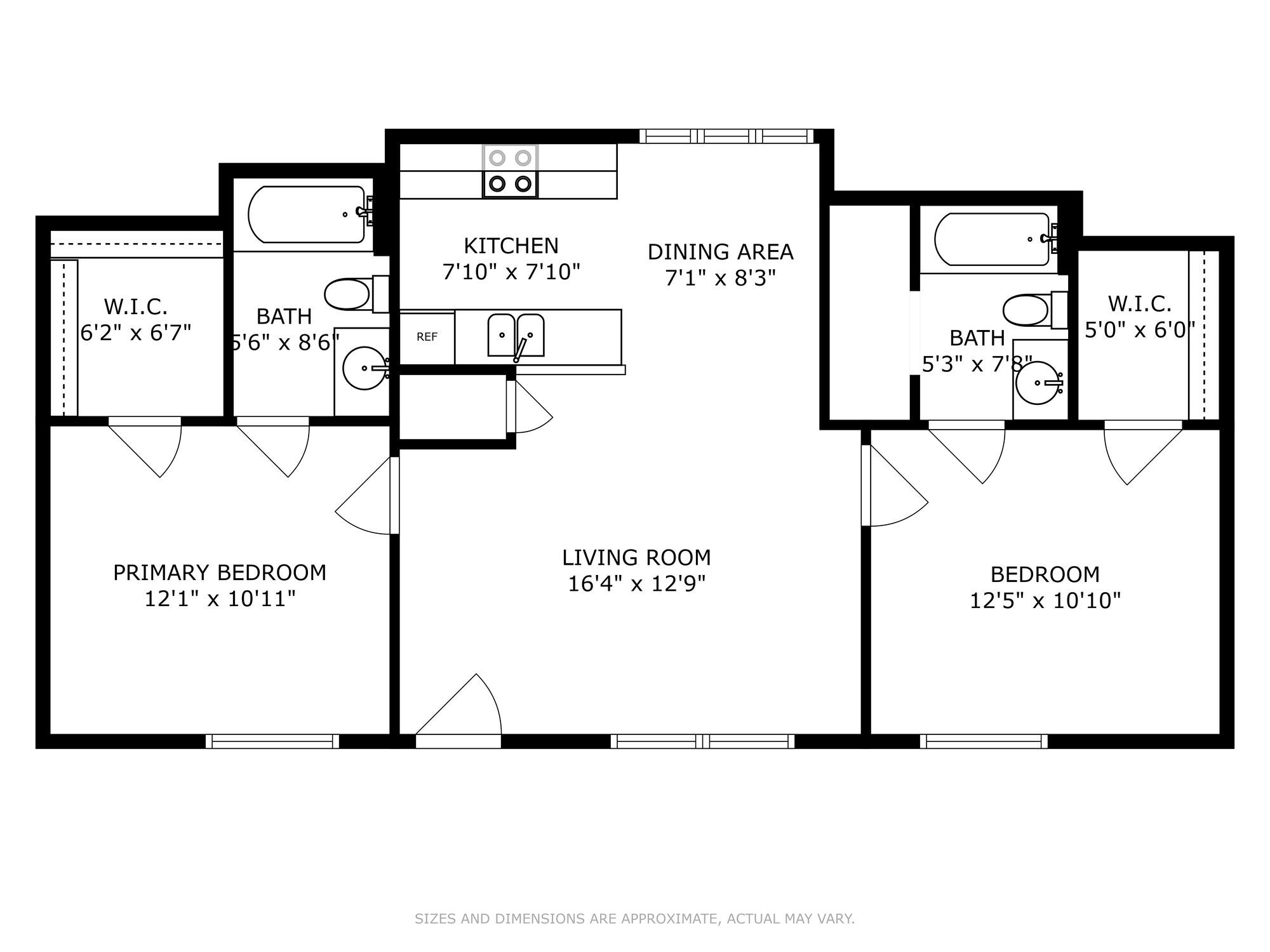 Two Bedroom, Two Bath floor plan