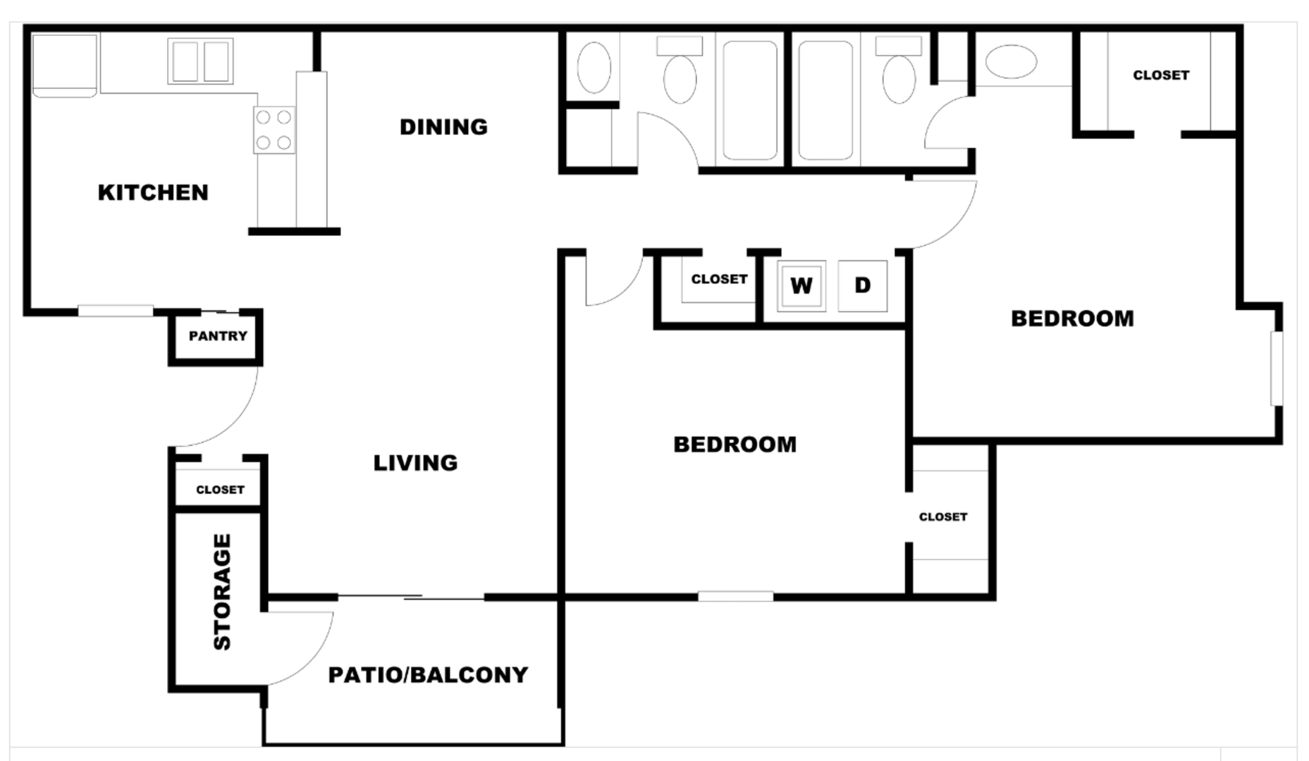 2 Bedroom Apartment – 2410 S Kirkwood Rd #409, Houston, TX 77077