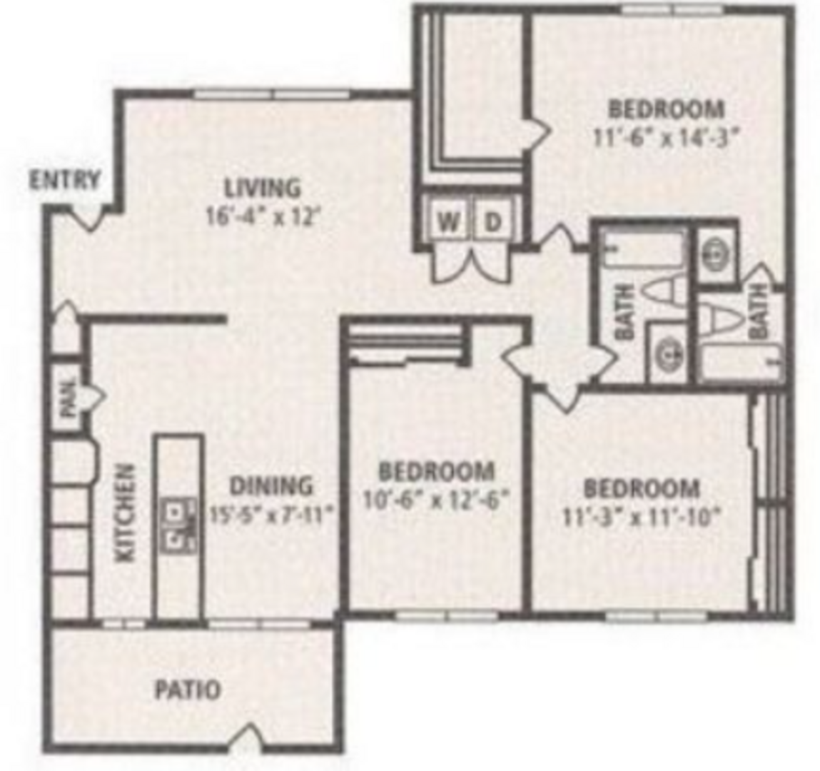 3 Bedroom Apartment – 6500 W 43rd St #505, Houston, TX 77092