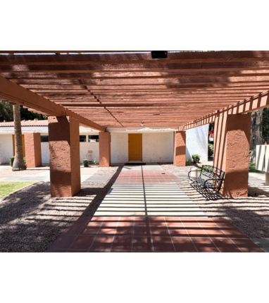 Shared outdoor space at Camino Tomas.