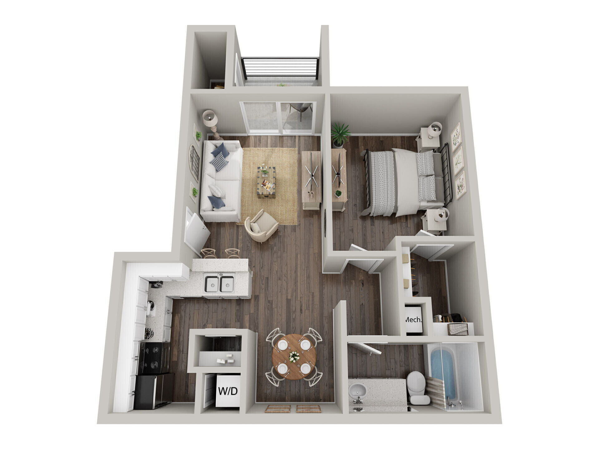 1x1 floor plan
