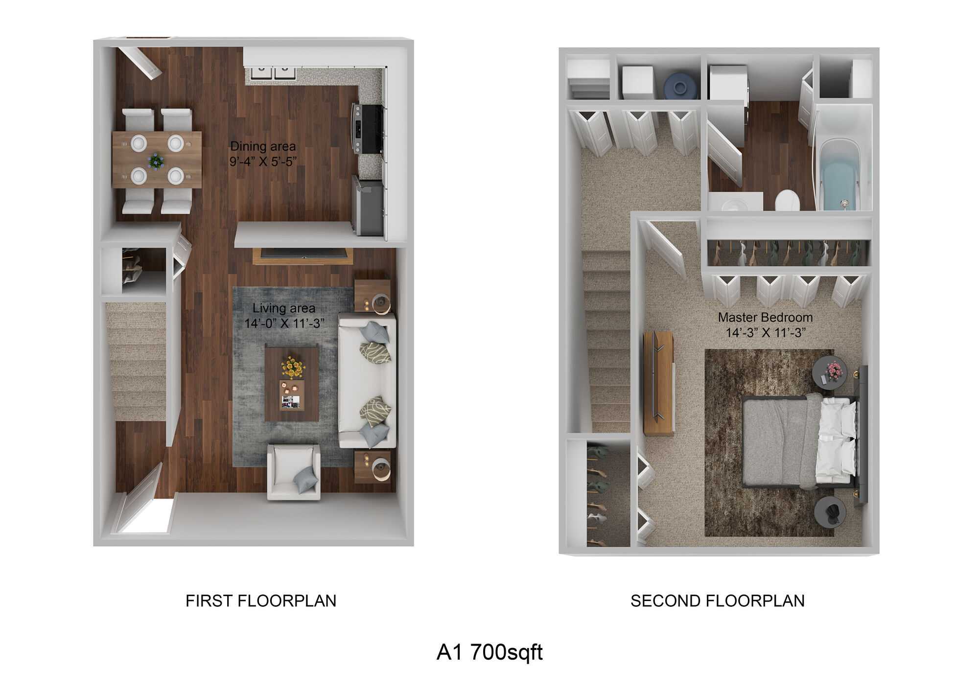 A1 - Townhome floor plan