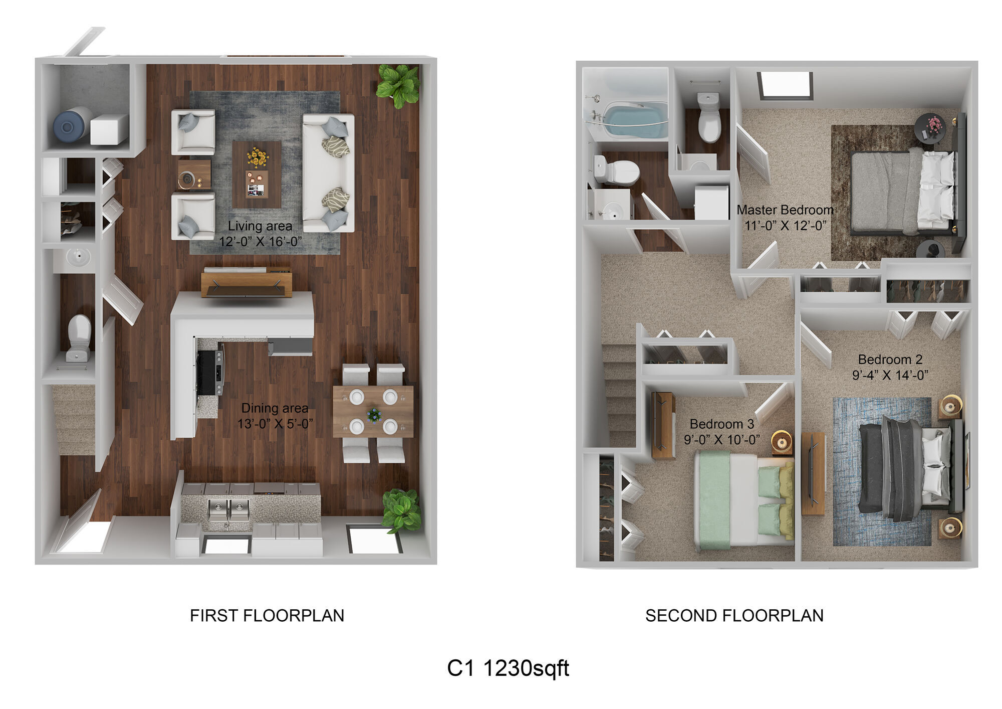 C1 - Townhome floor plan