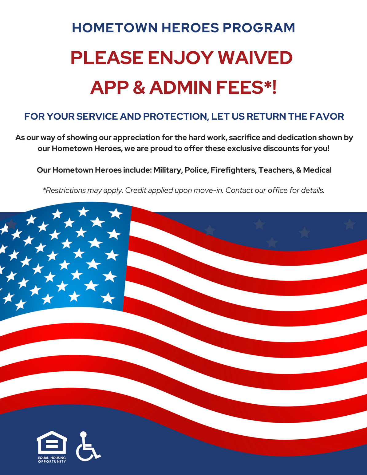  Hometown Heroes Discounts flyer