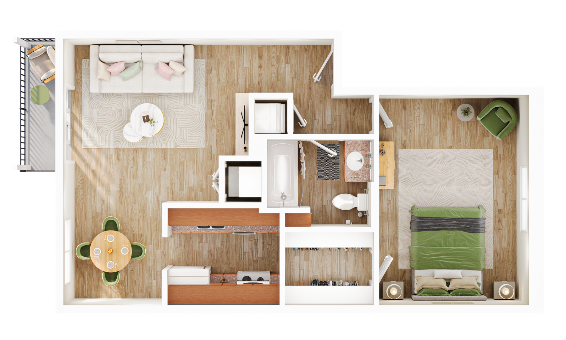 One Bedroom floor plan