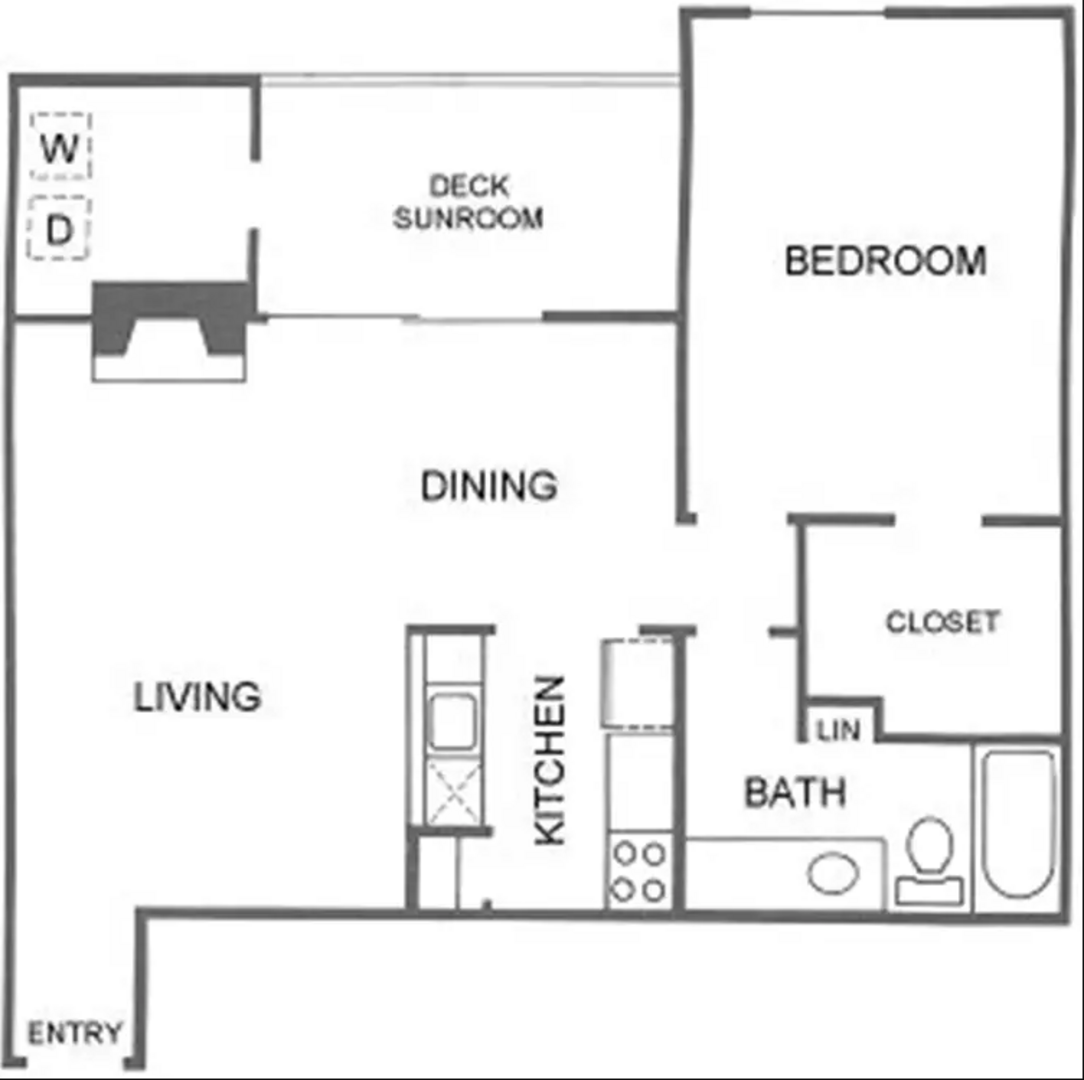 1 Bedroom Apartment – 9707 South Gessner Road #4104, Houston, TX 77071