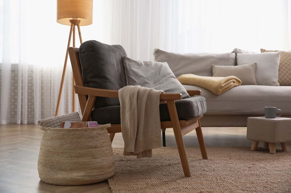 Spacious open-concept living room with natural light and modern furnishings at The Rise | Downtown