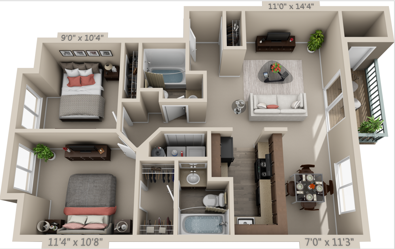 2x2a floor plan