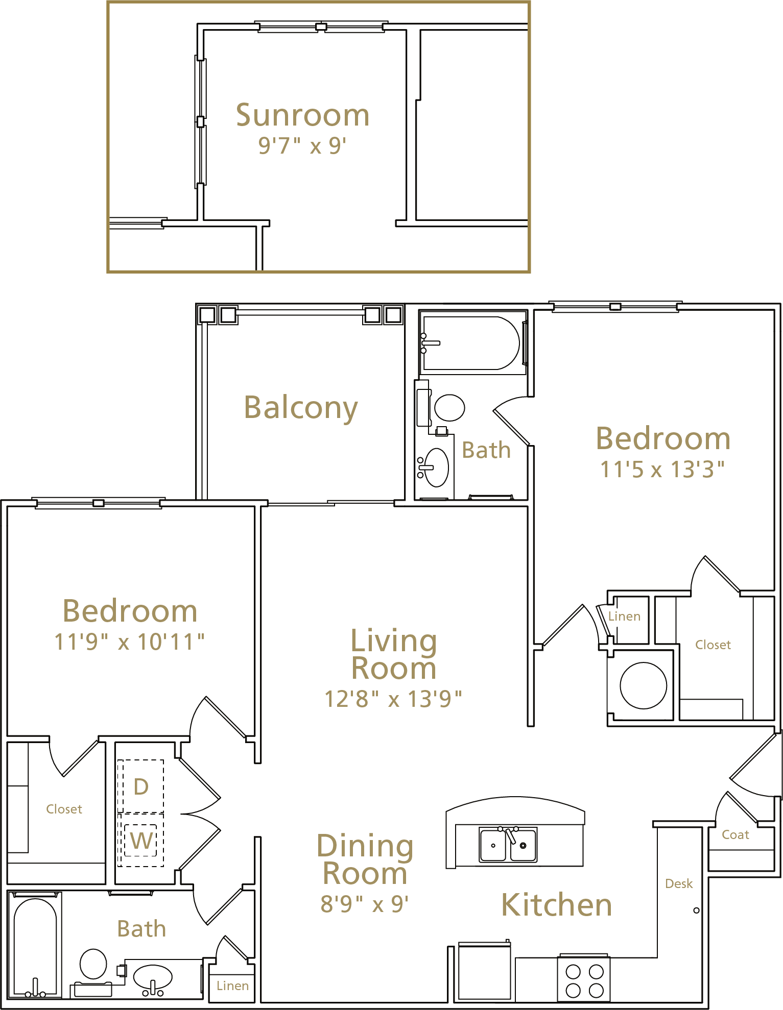 Hampton Sunroom floor plan