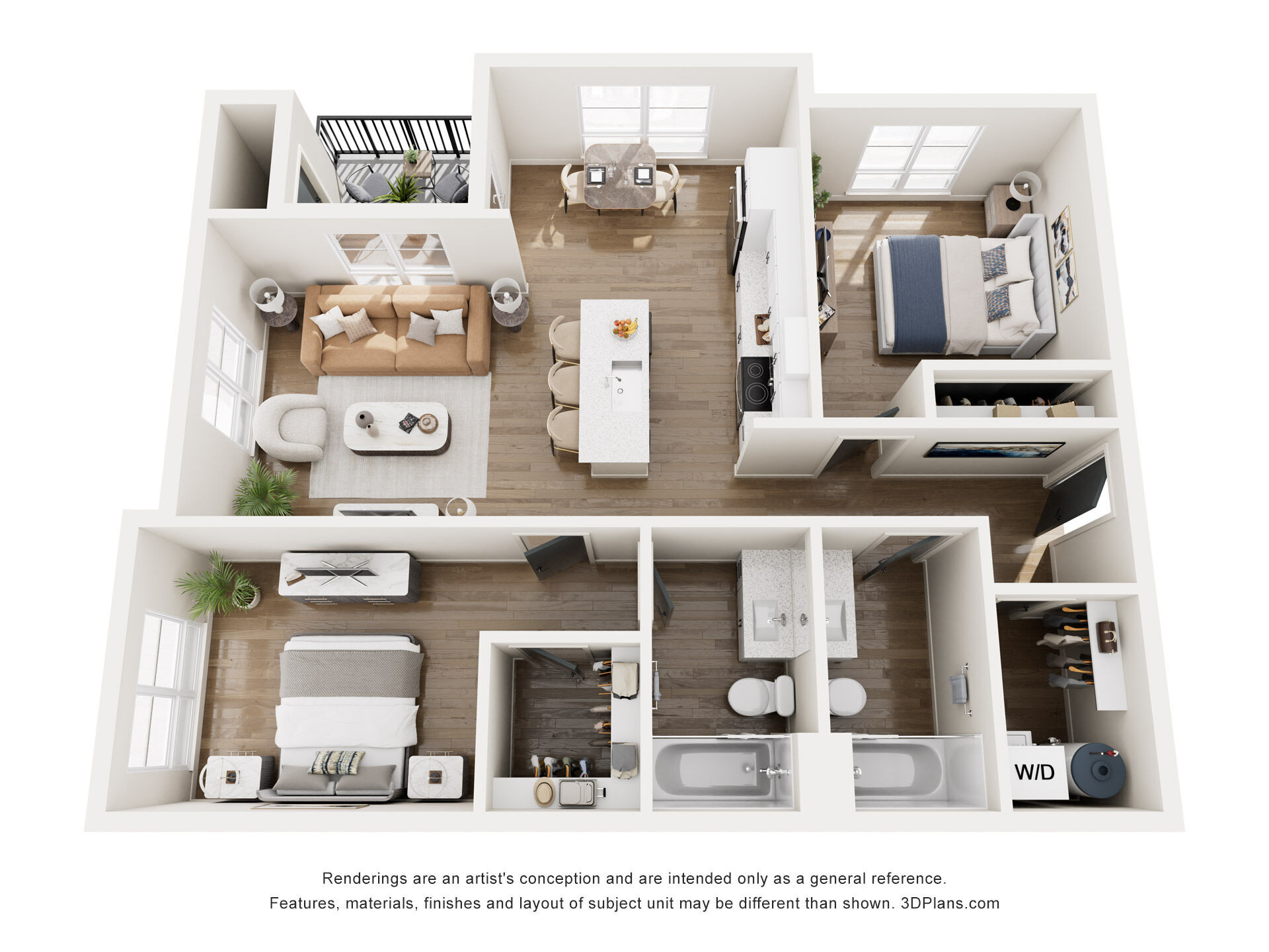 Two-Bedroom 2C-1 floor plan