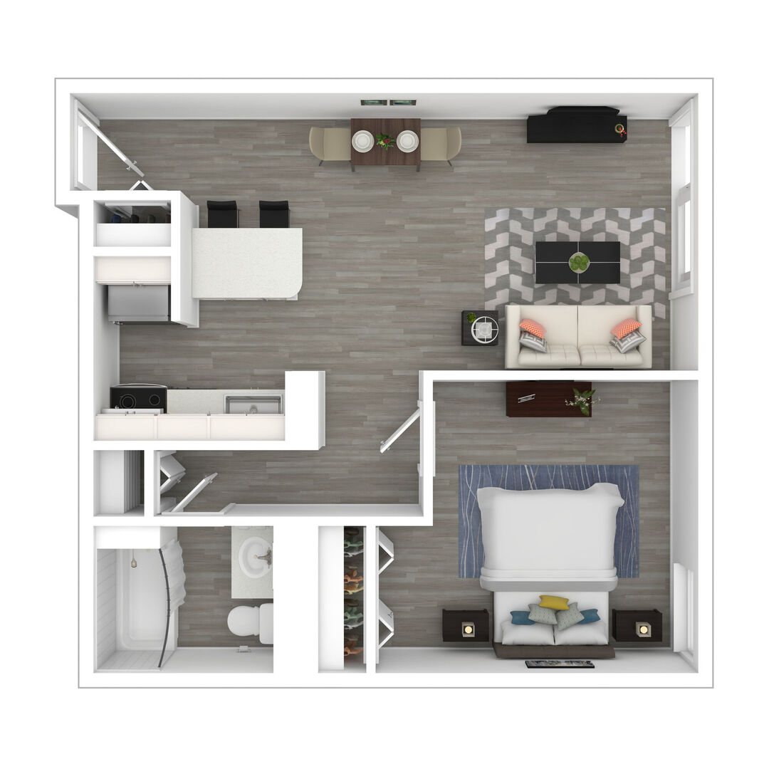 1 Bedroom D floor plan