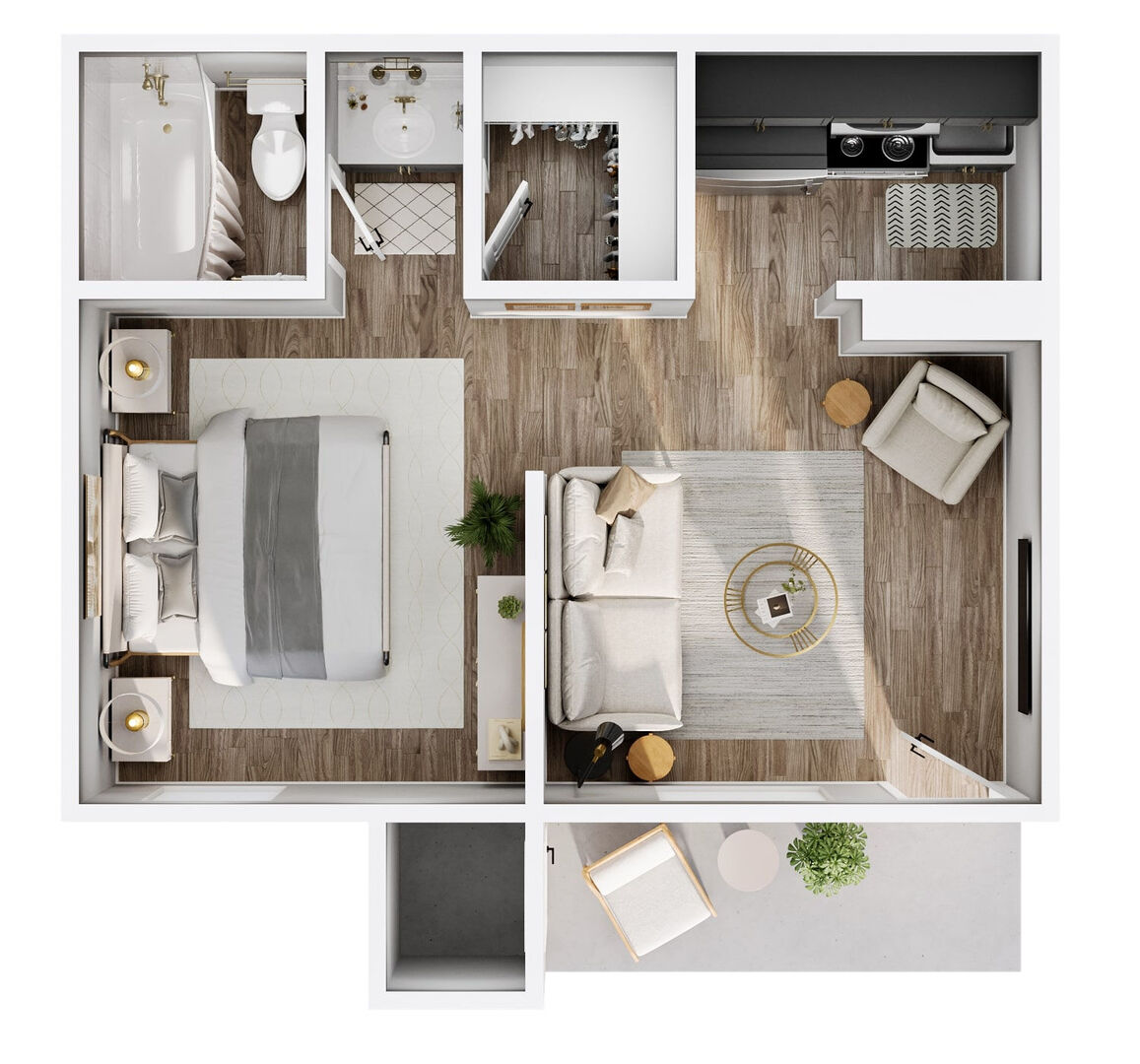 Studio Apartment – 2101 Hayes Rd #1716, Houston, TX 77077