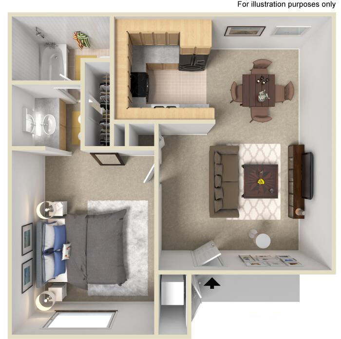 One Bedroom floor plan