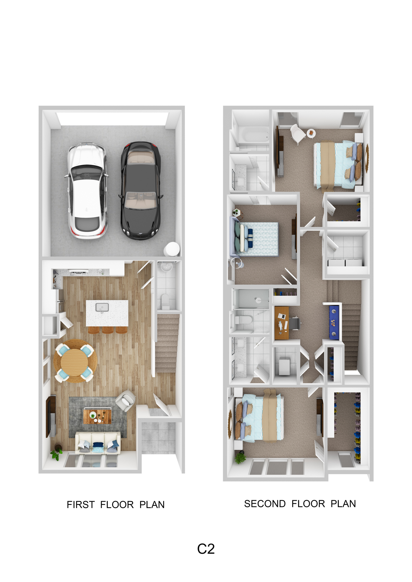 C2- End Unit floor plan