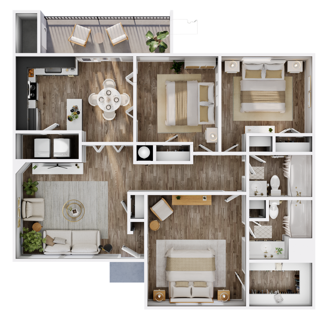 3 Bedroom Apartment – 2101 Hayes Rd #201, Houston, TX 77077