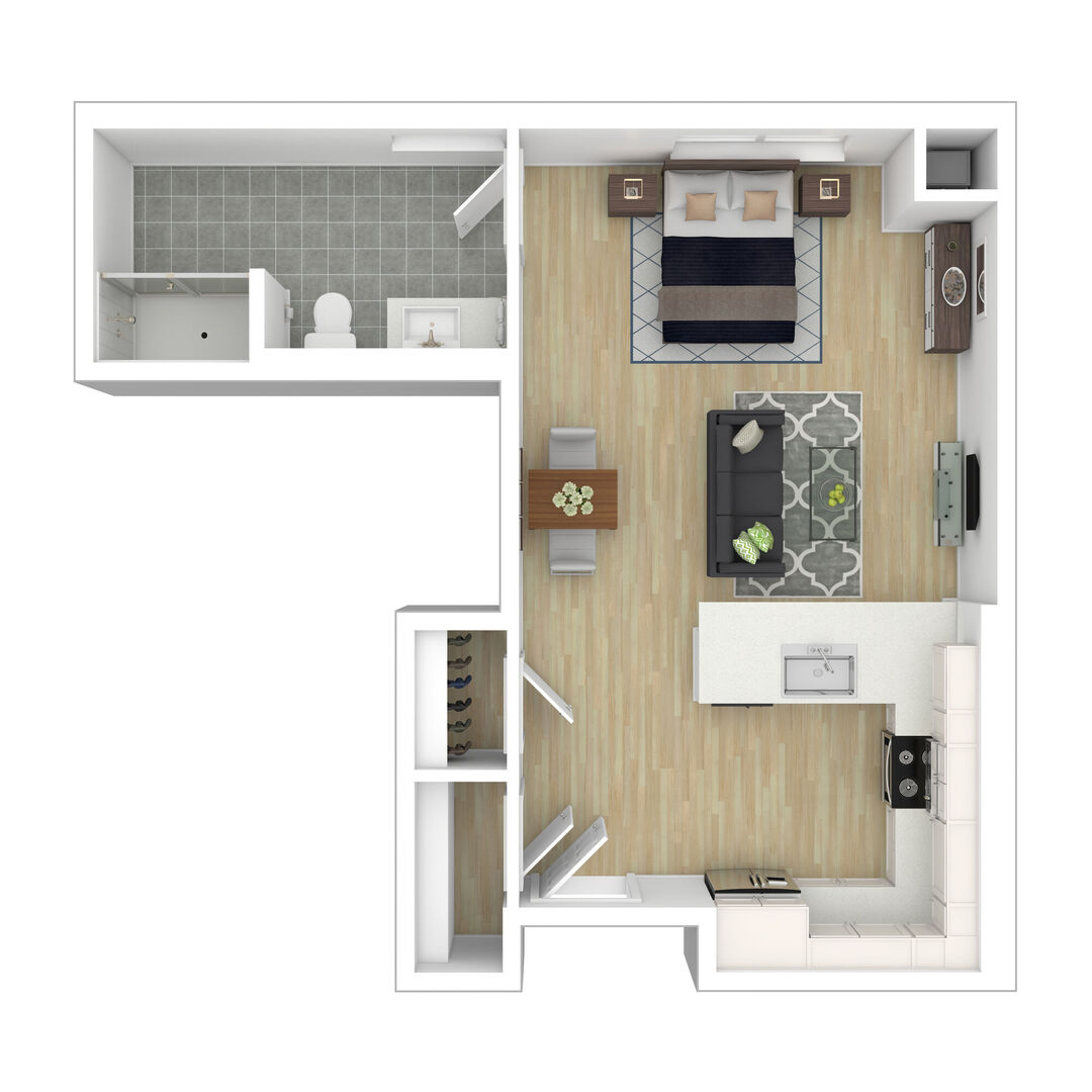 Grove - Studio Income Restricted floor plan