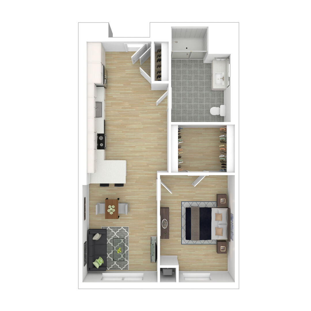Lincoln One Bedroom - Income Restricted floor plan
