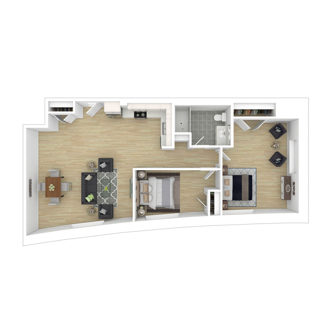 Lincoln Two Bedroom - Income Restricted floor plan