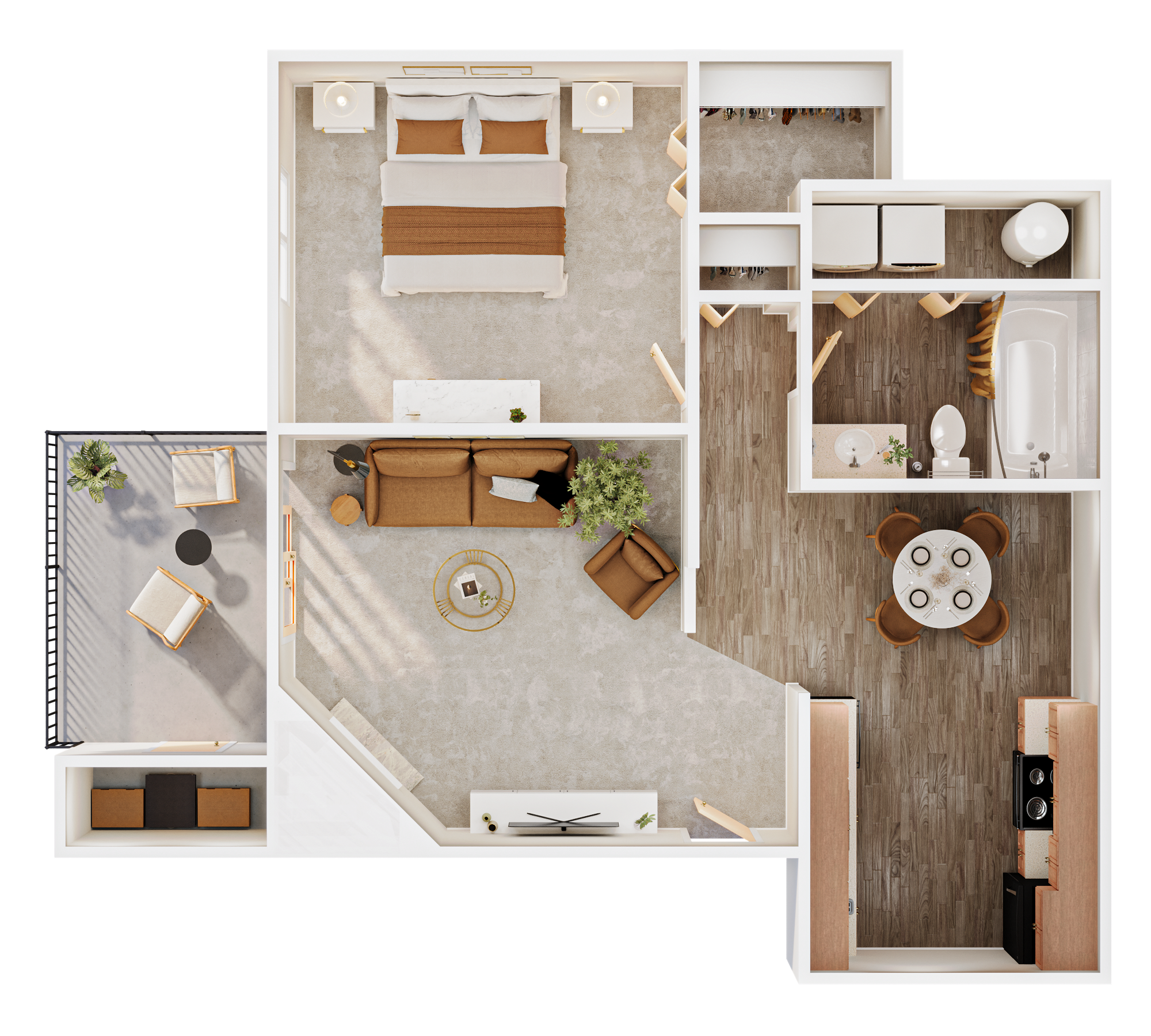 1x1A floor plan