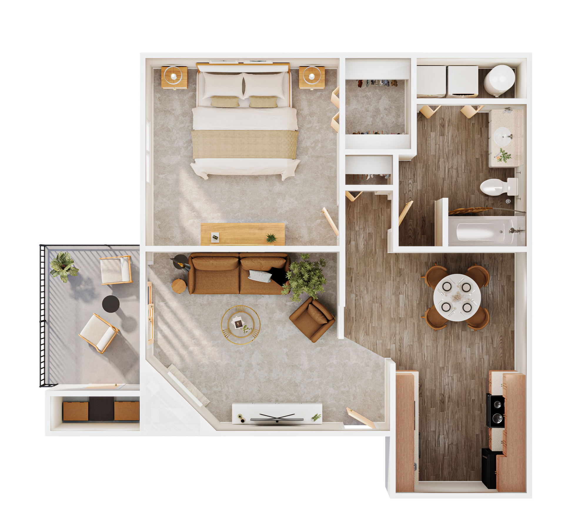 1x1B floor plan