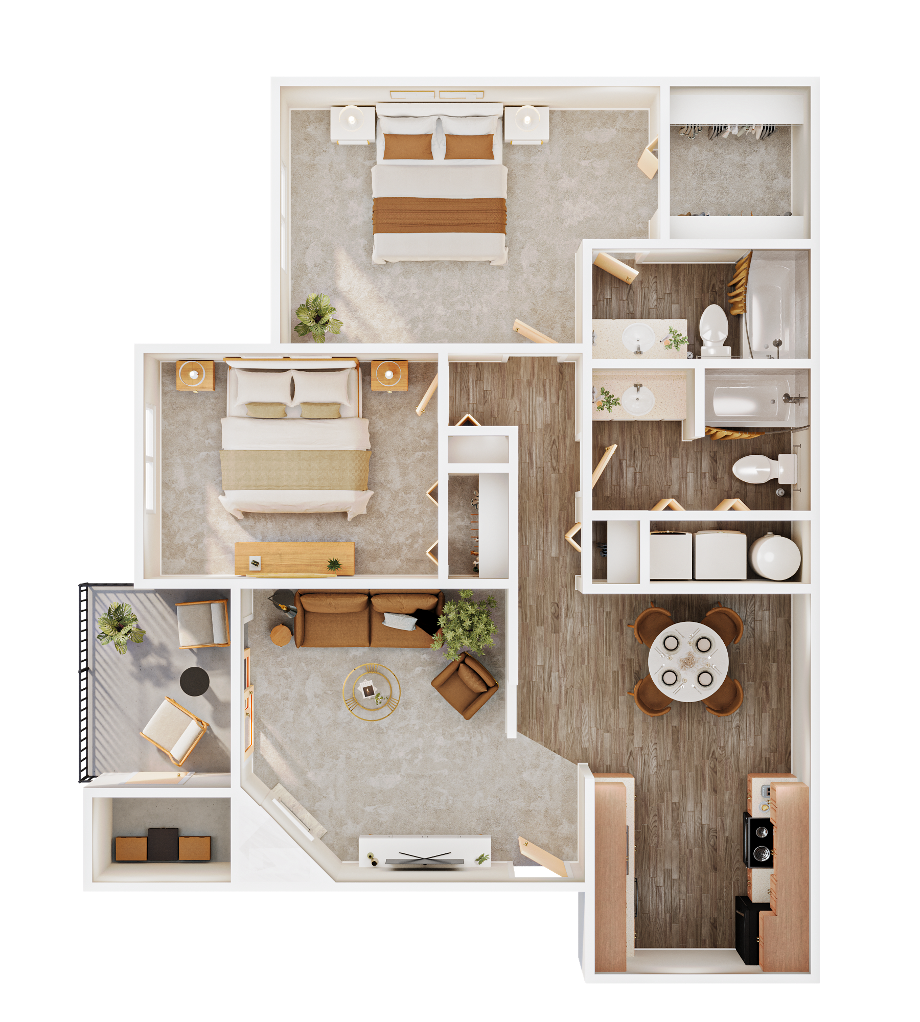 2x2 floor plan