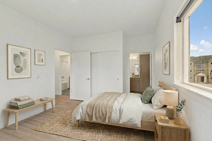 Modern affordable apartment interior at Redmond Landing in Redmond OR with spacious open layout