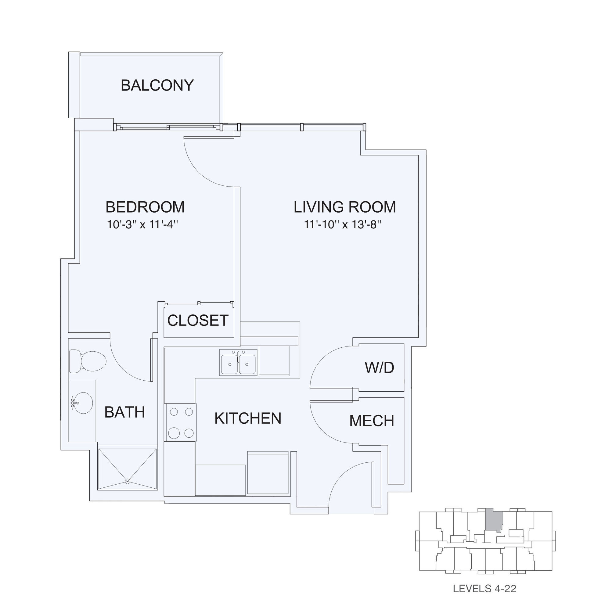 1x1 593 floor plan