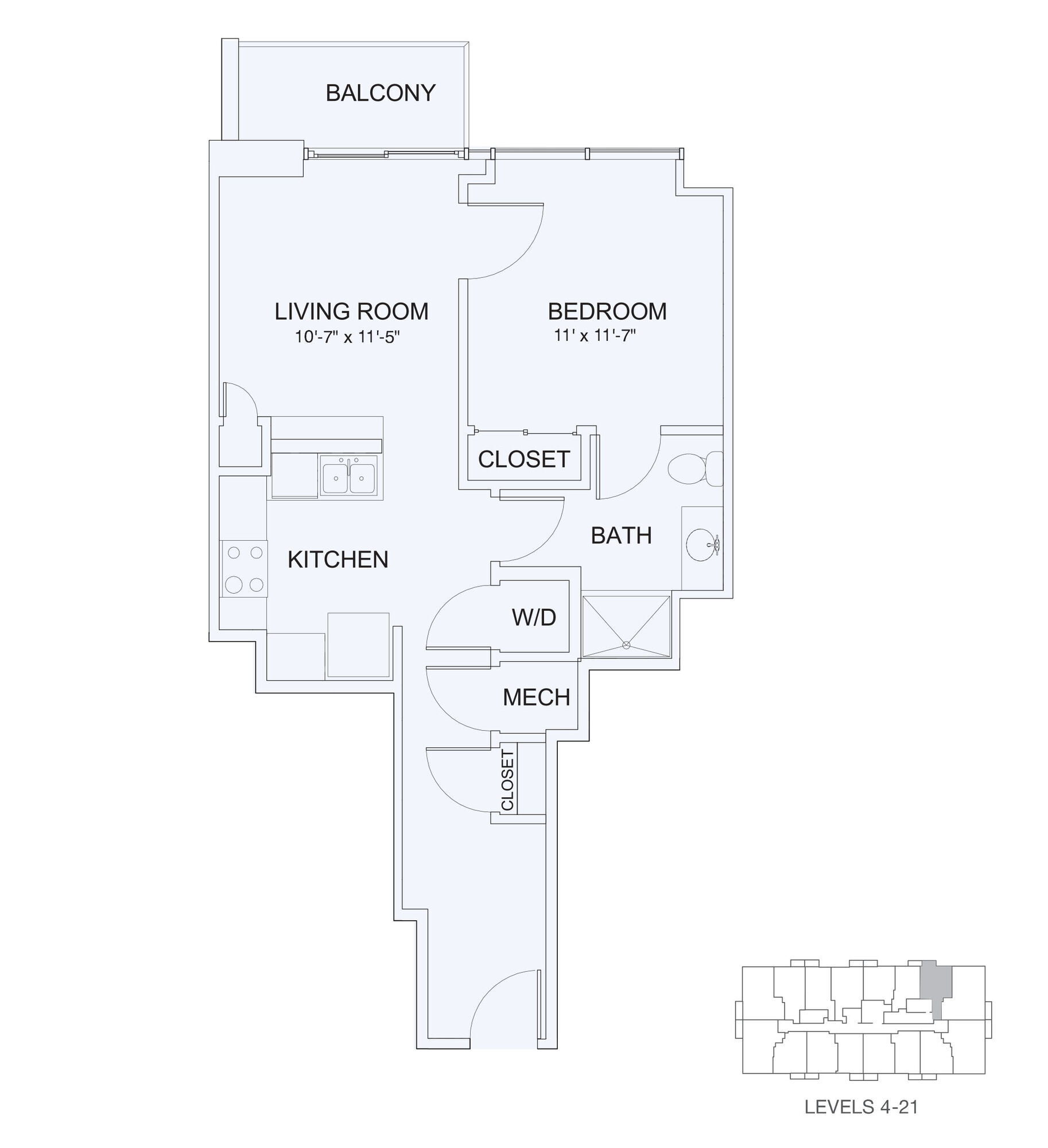 1x1 648 floor plan