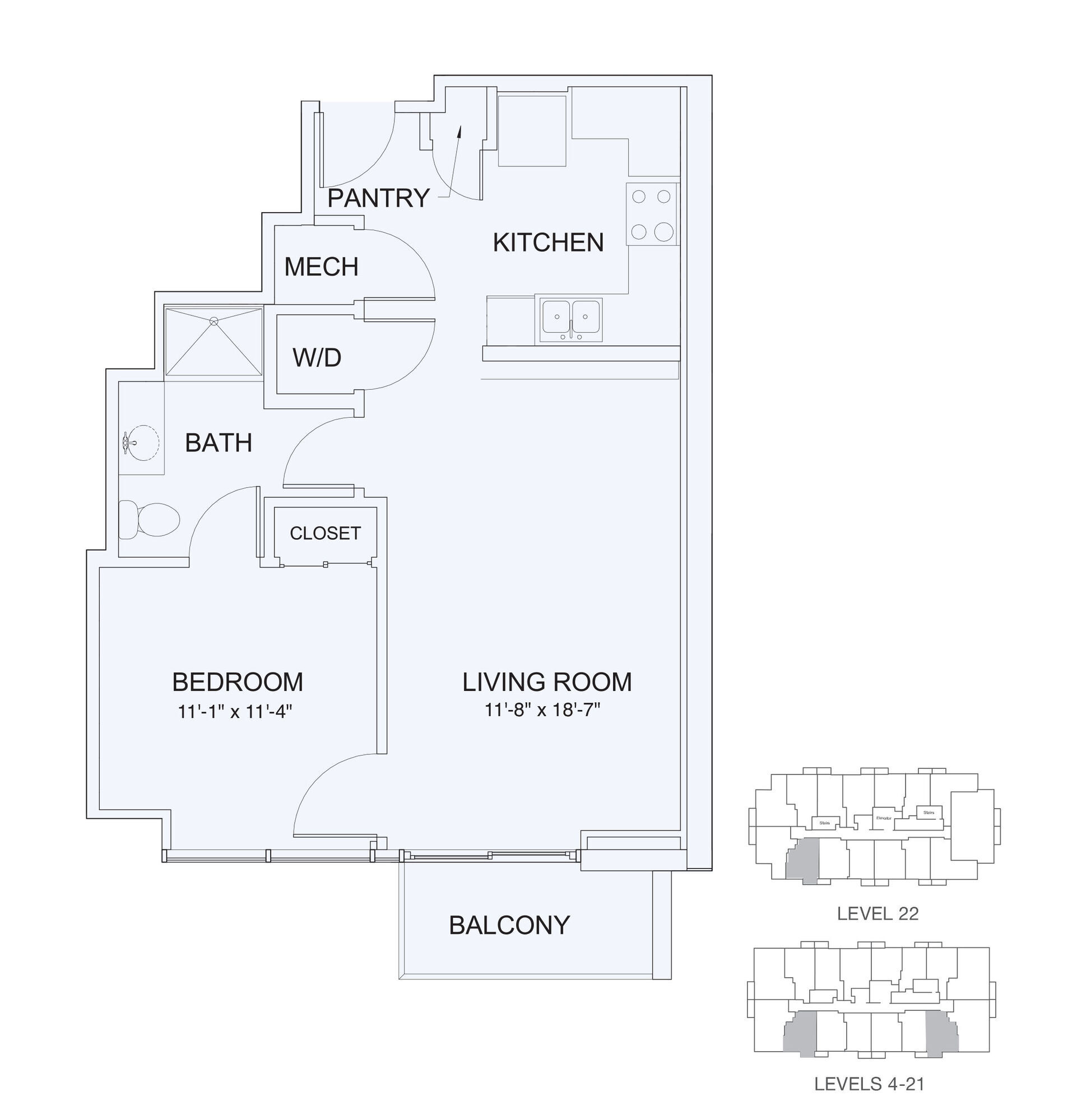 1x1 678 floor plan