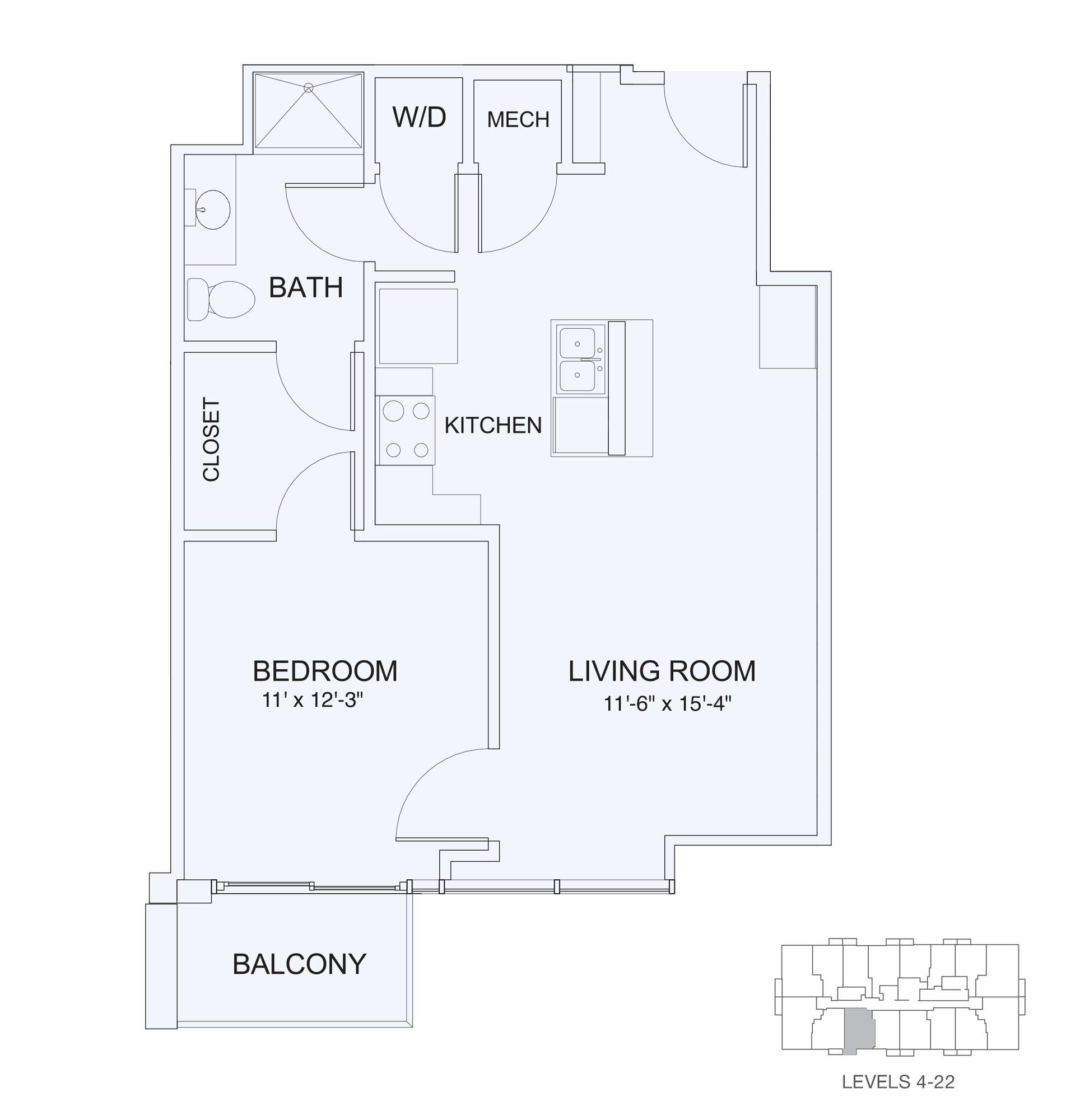 1x1 724 floor plan