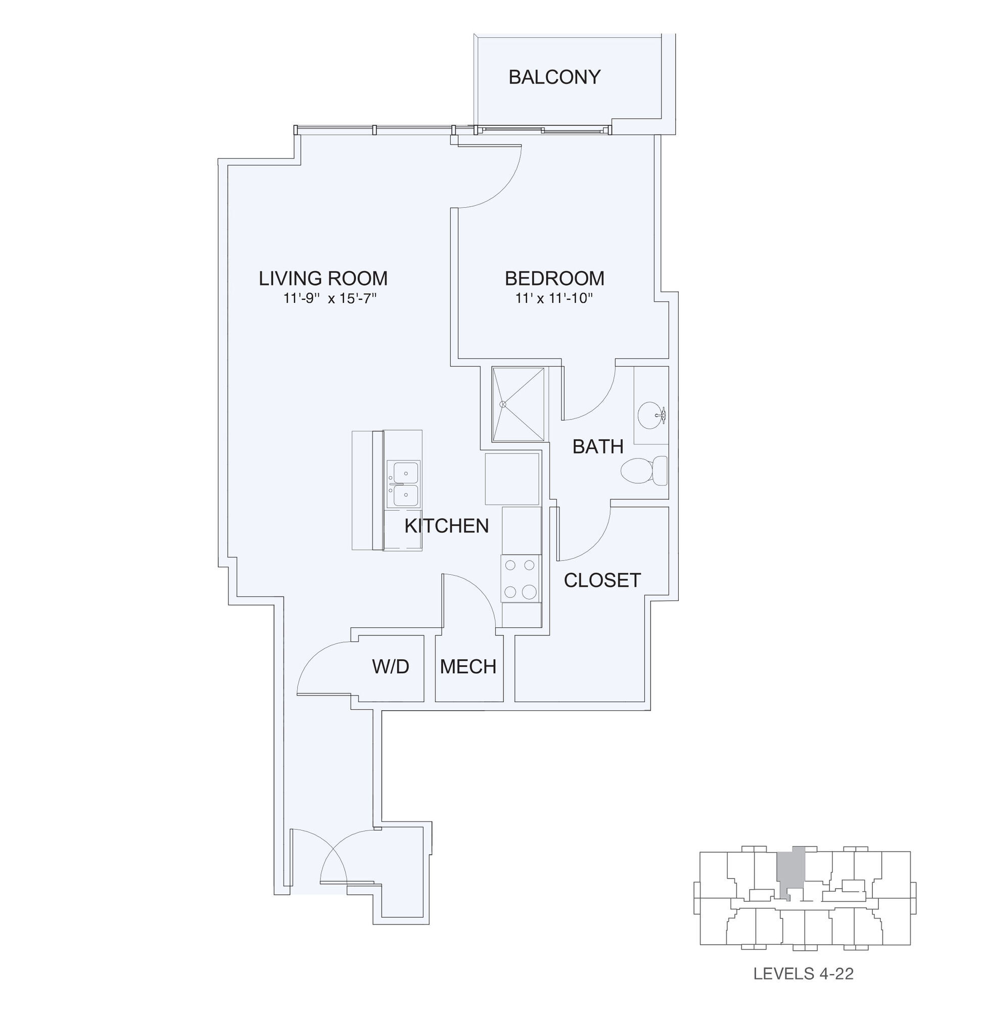 1x1 763 floor plan