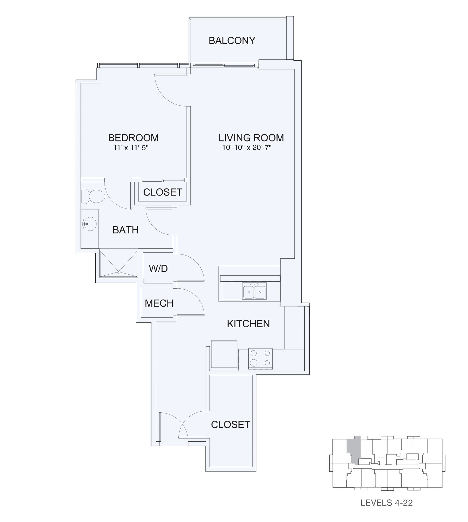 1x1 771 floor plan