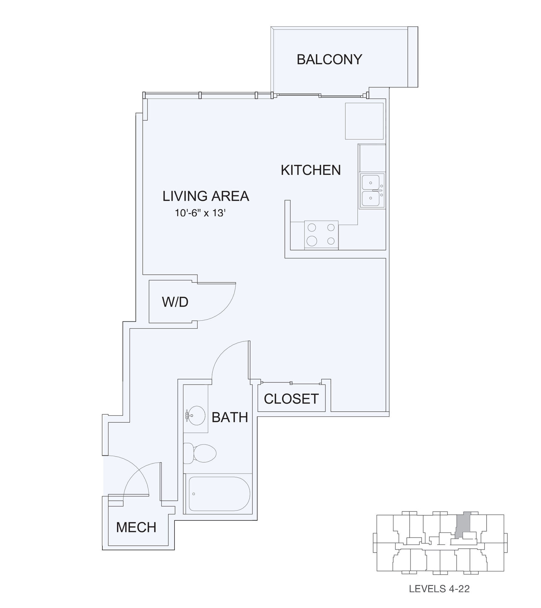 Studio 1 floor plan