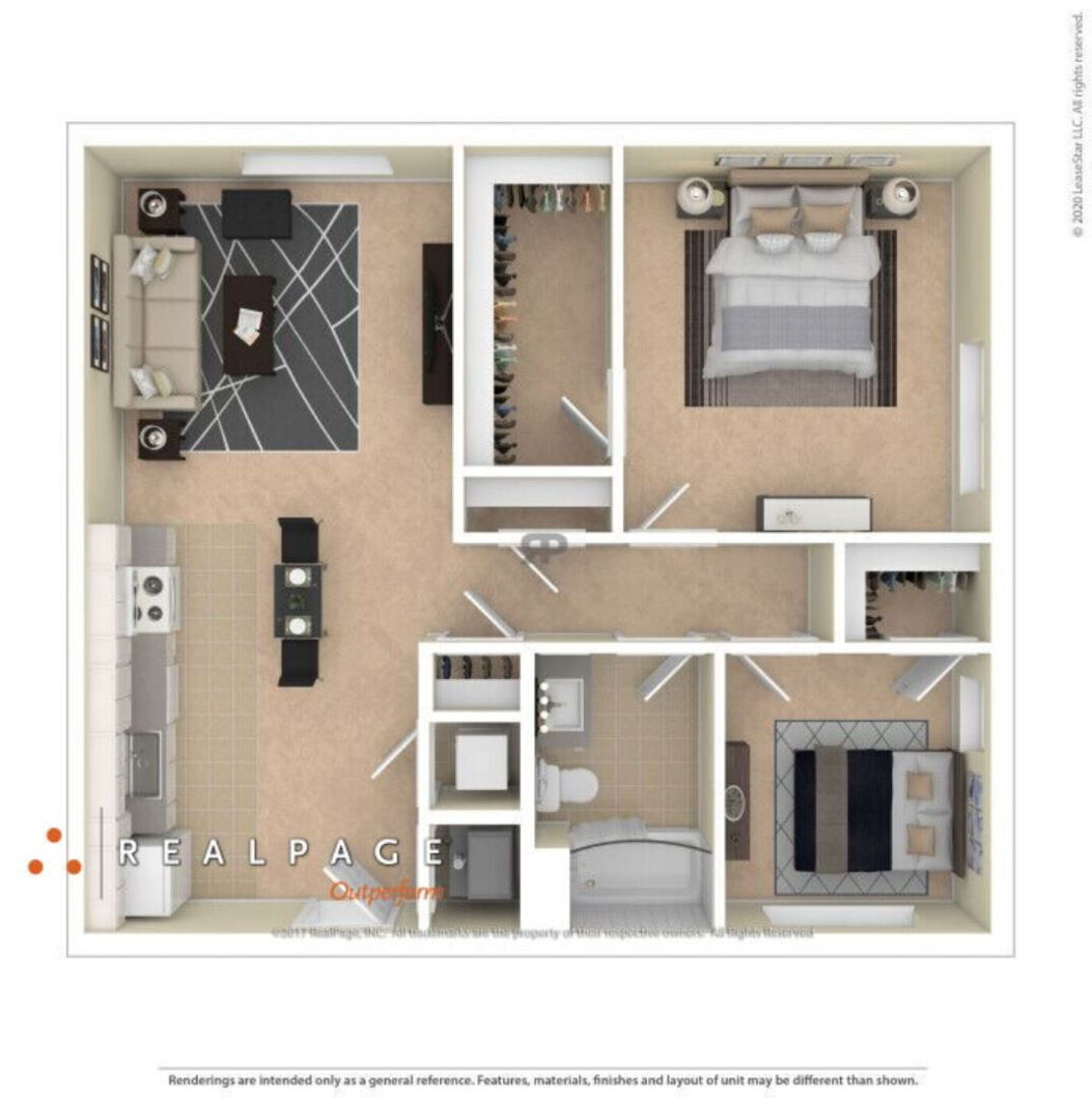 2 Bedroom floor plan