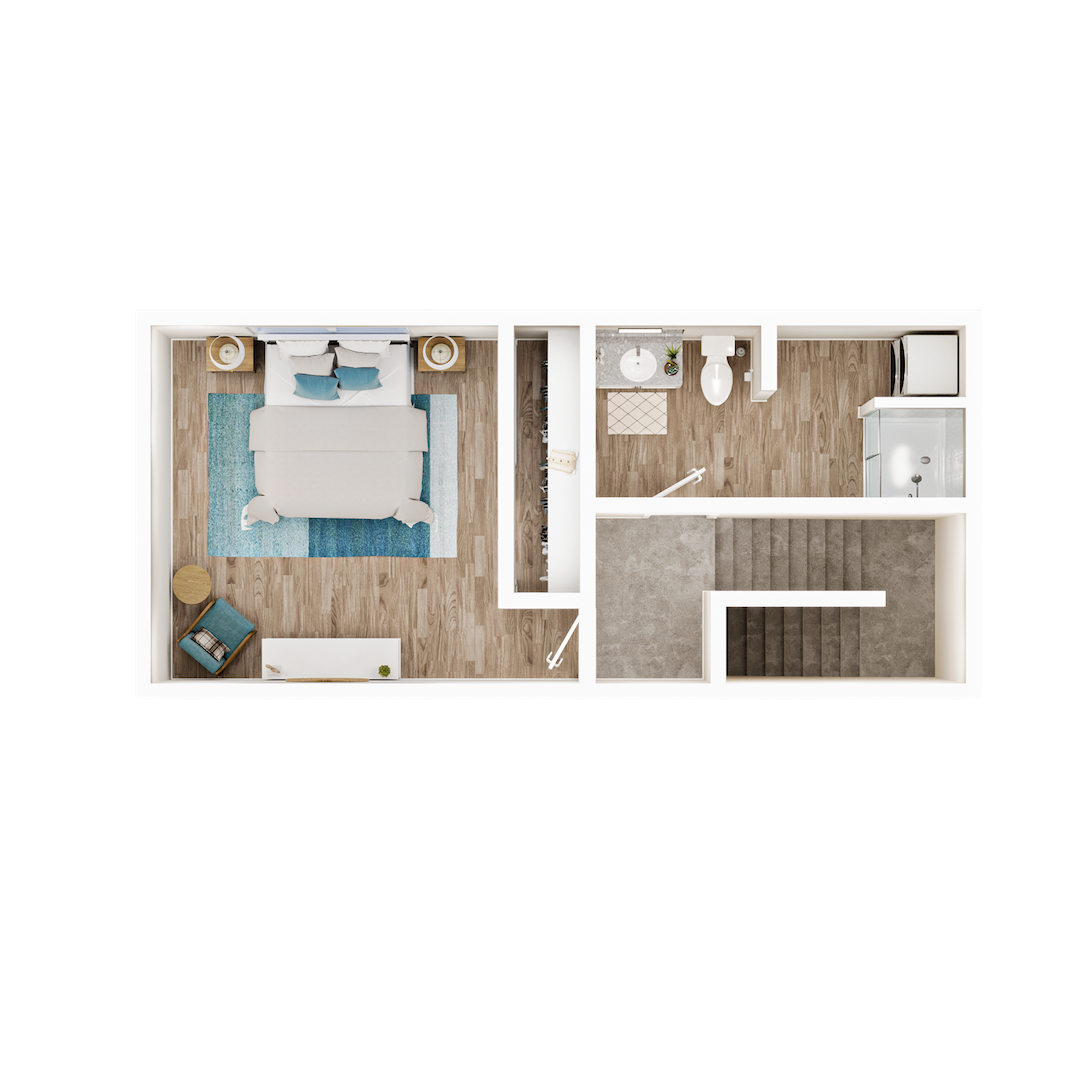 2 Bedroom / 2 Bathroom Townhomes floor plan
