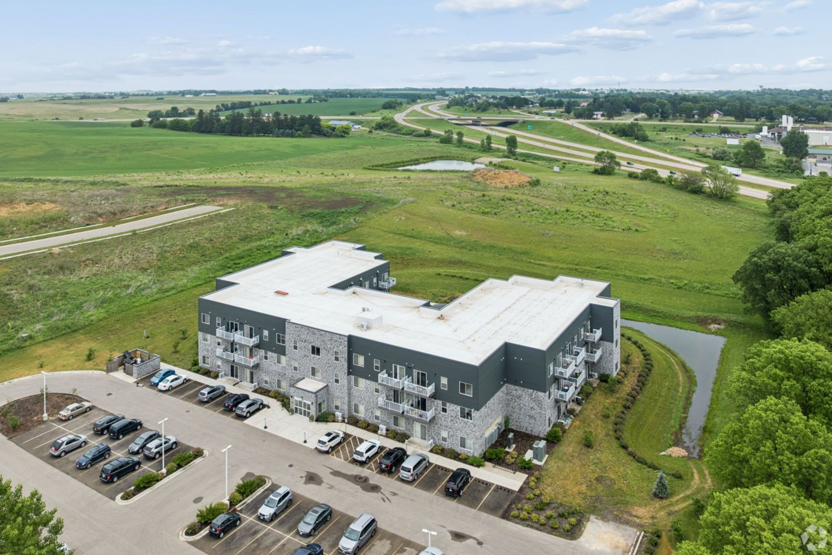 Picture of the front of the New Build Affordable Senior Housing, Alice Place Apartments in Monroe, WI.