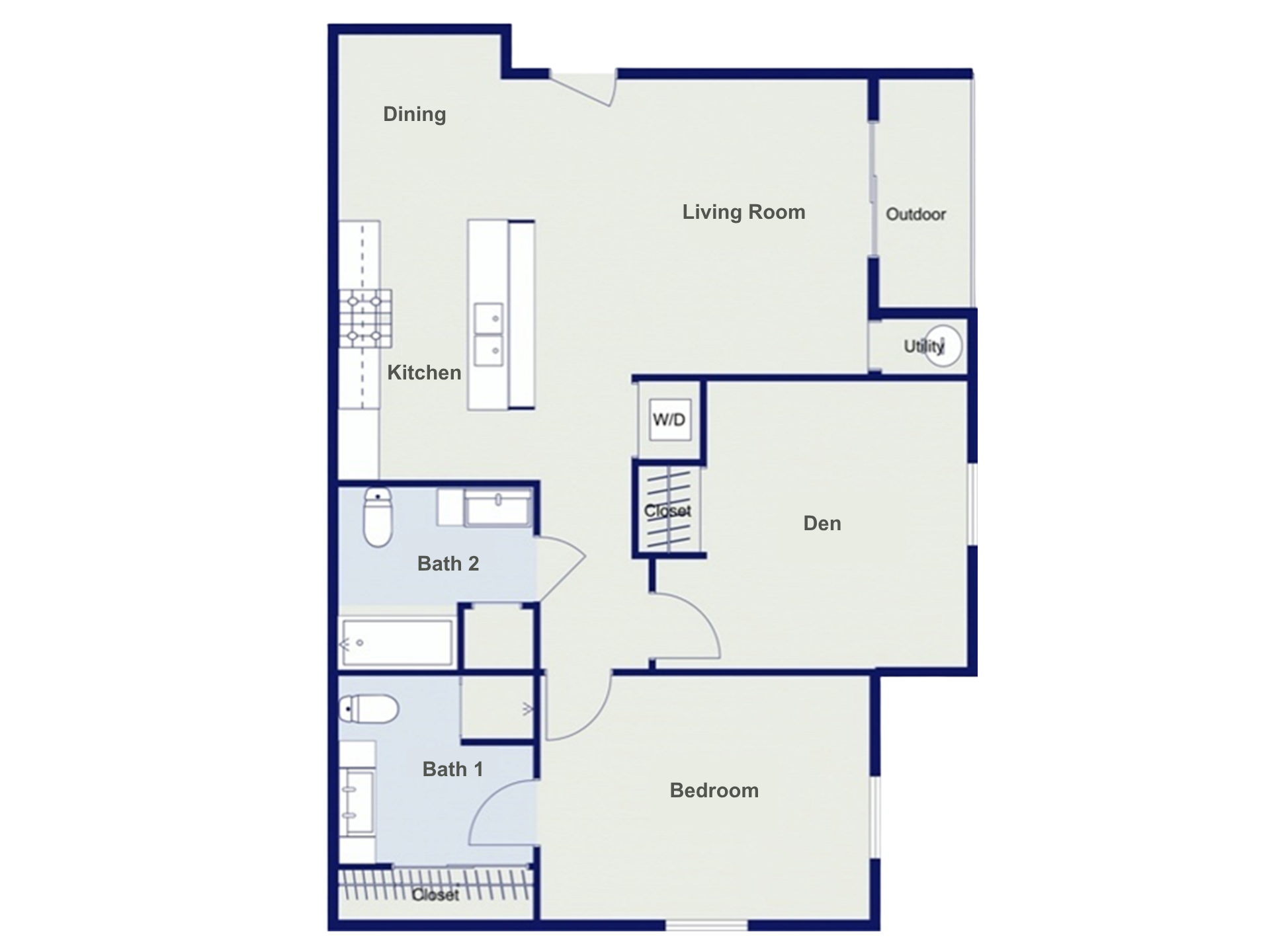 1Bedroom w/ Den floor plan