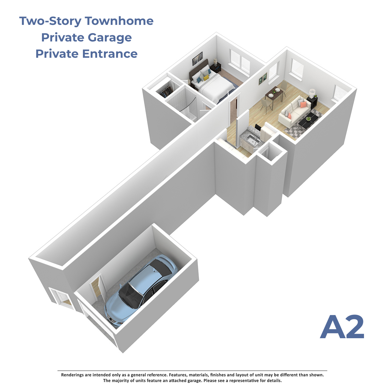 A2 w/attached garage floor plan