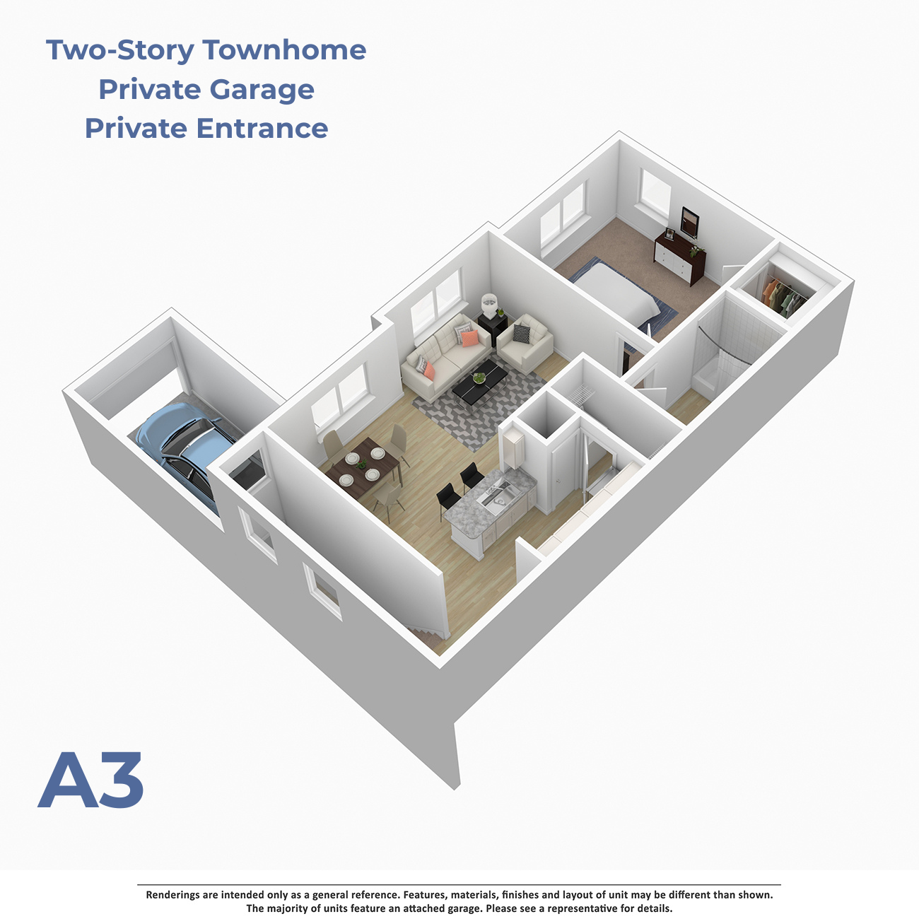 A3 w/attached garage floor plan