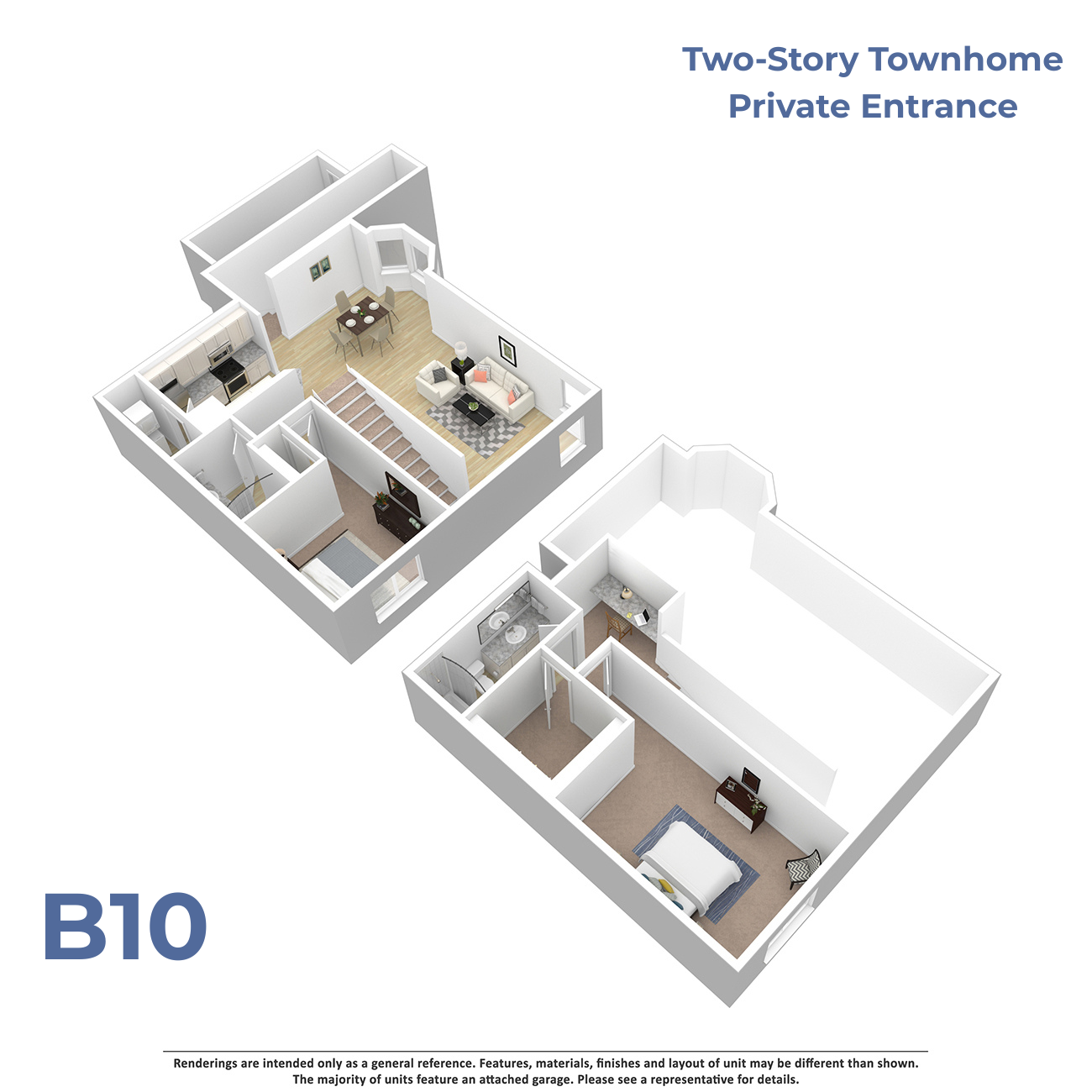 B10 w/attached garage floor plan