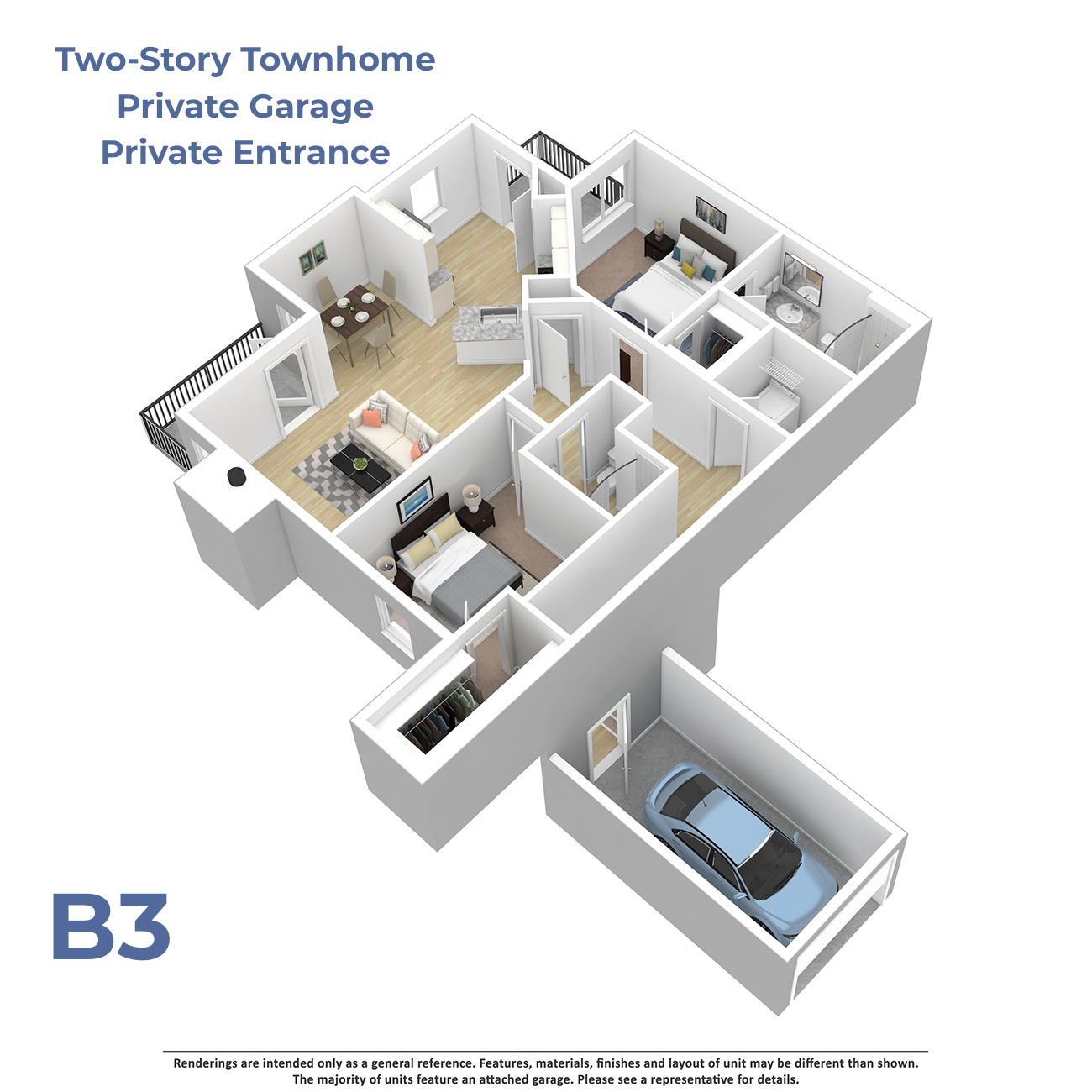 B3 w/attached garage floor plan