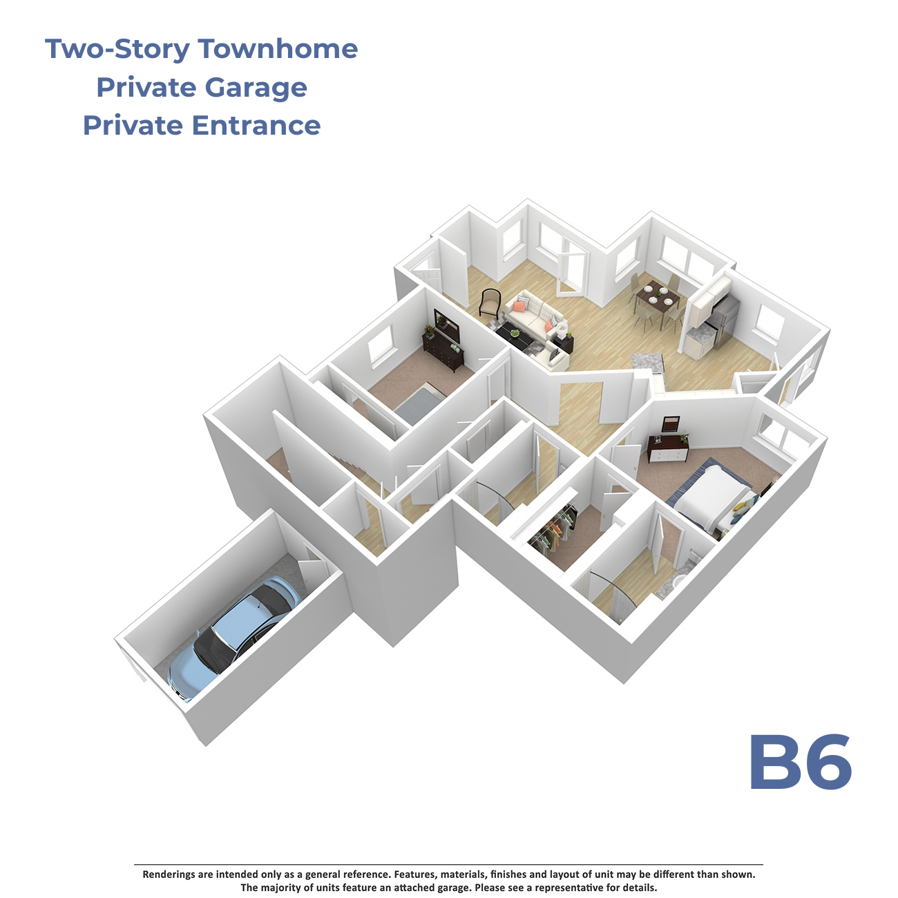 B6 w/attached garage floor plan