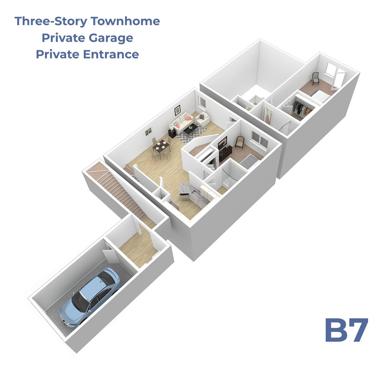 B7 w/attached garage floor plan