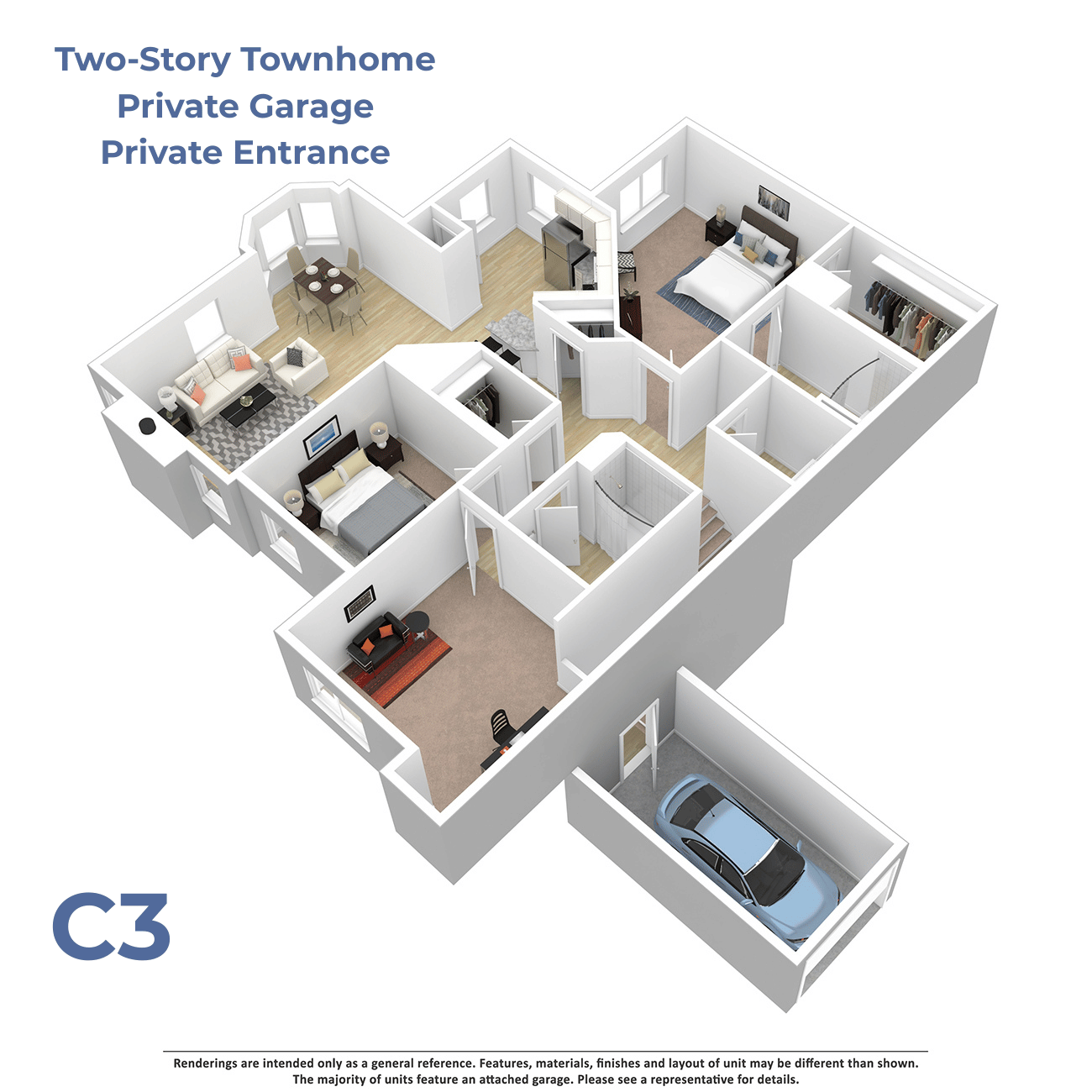 C3 w/attached garage floor plan