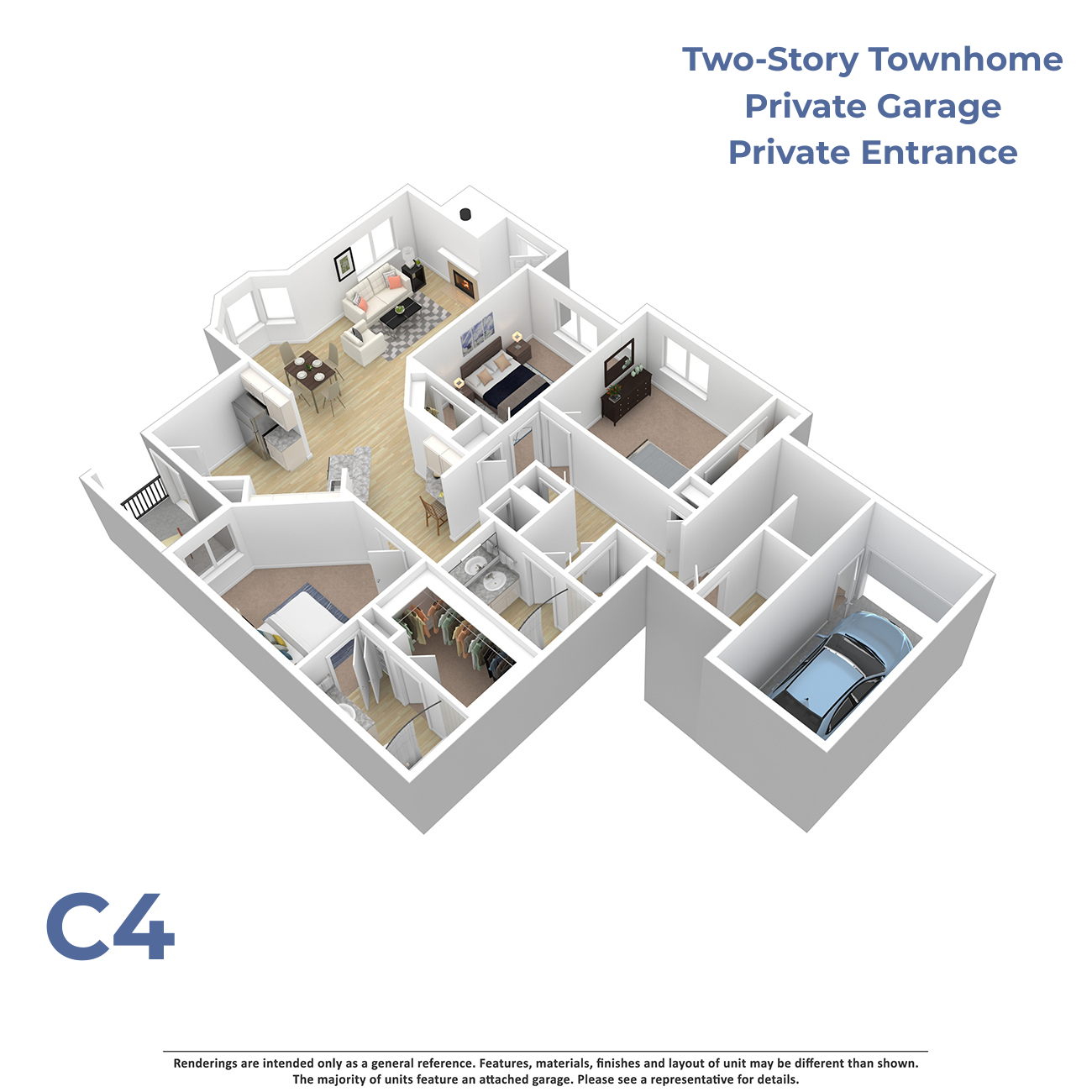 C4 w/attached garage floor plan