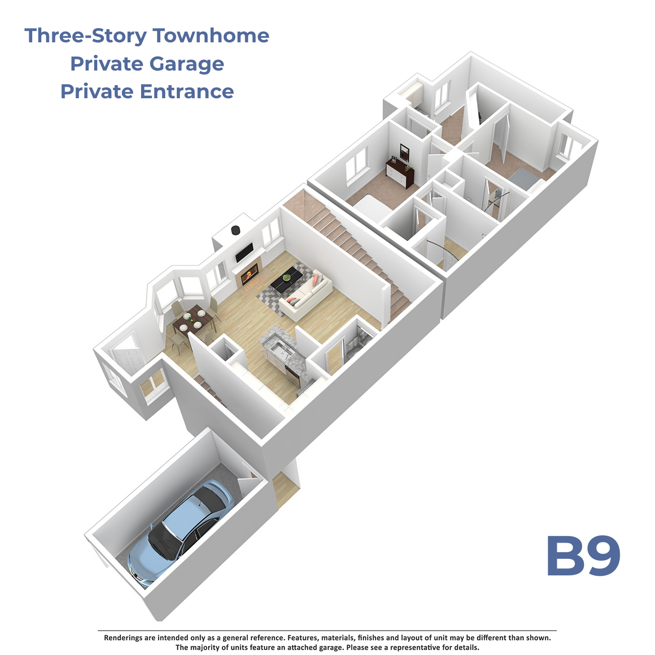 B9 w/attached garage floor plan