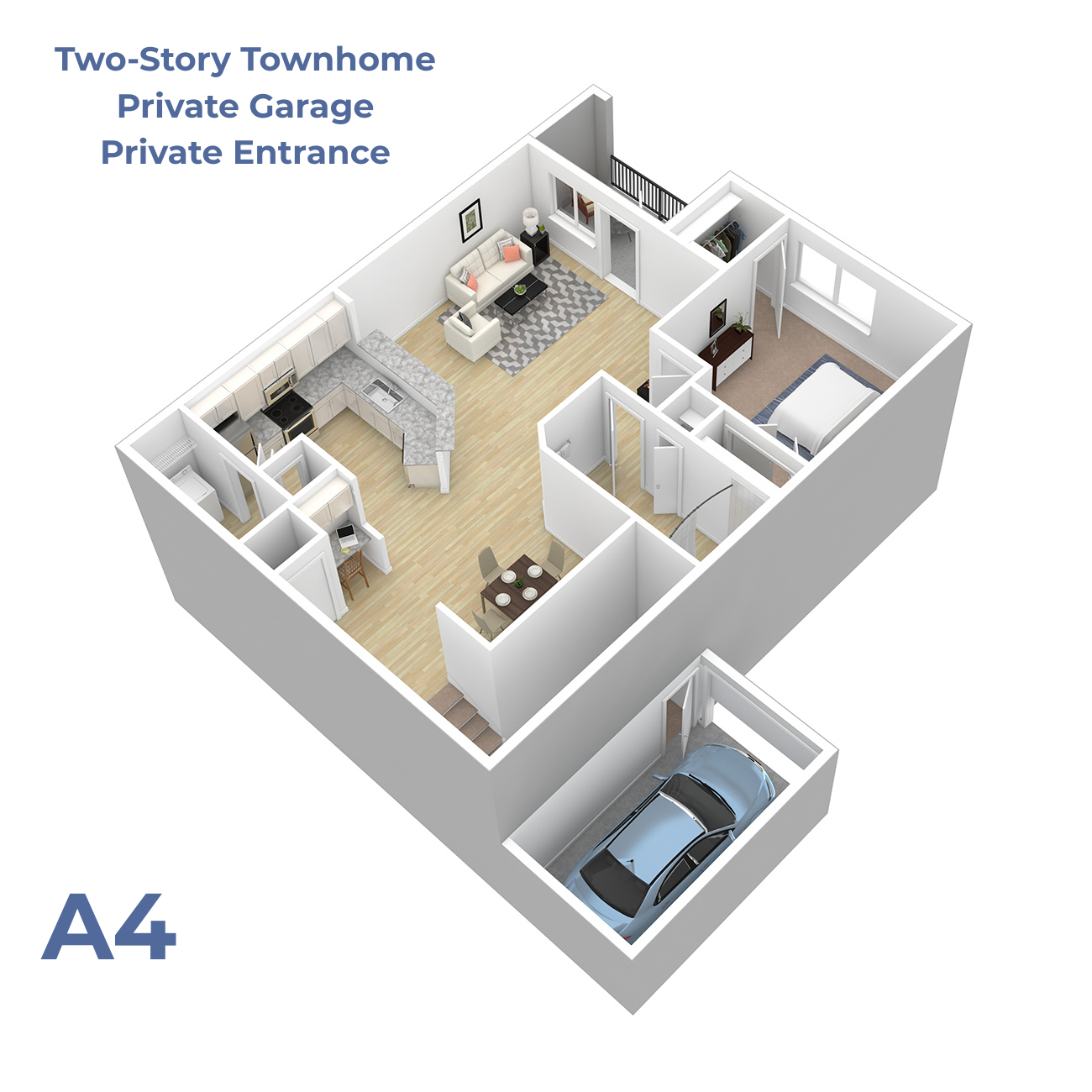 A4 w/attached garage floor plan