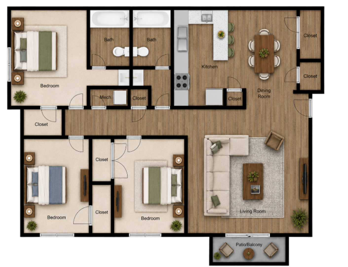 3 Bedroom Apartment – 4949 Spring Chase Circle #01912, Stone Mountain, GA 30083
