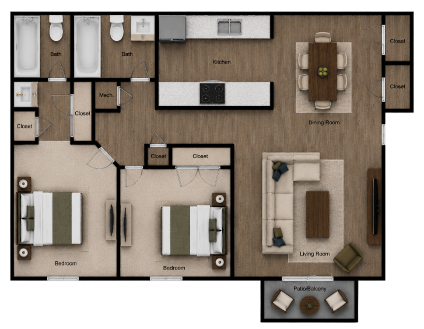2 Bedroom Apartment – 4949 Spring Chase Circle #01137, Stone Mountain, GA 30083