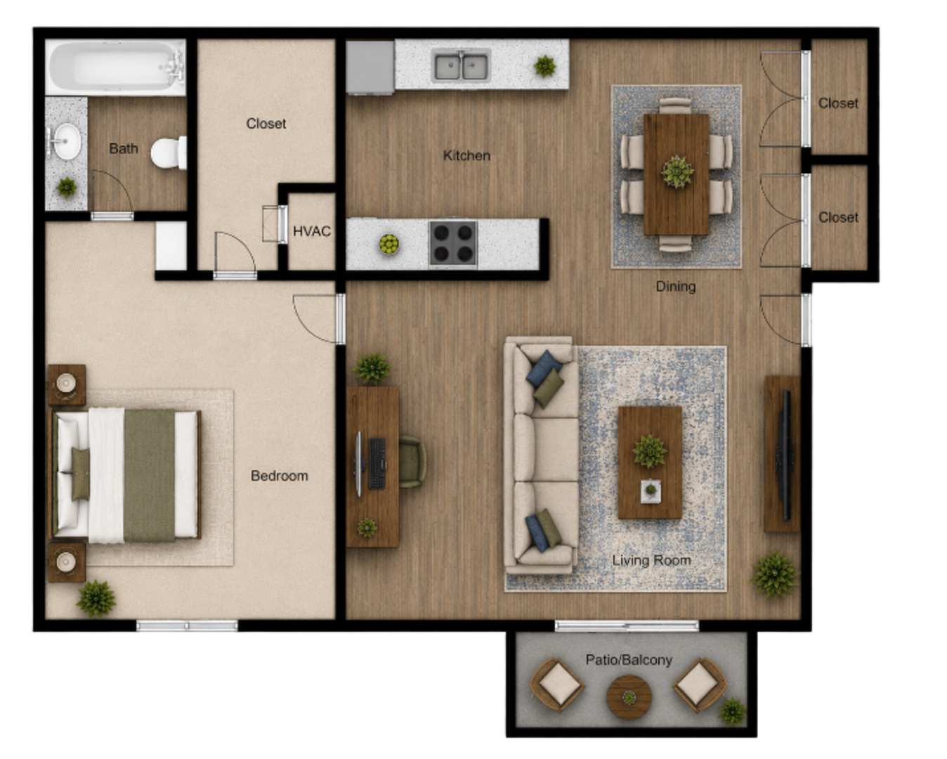 1 Bedroom Apartment – 4949 Spring Chase Circle #01836, Stone Mountain, GA 30083